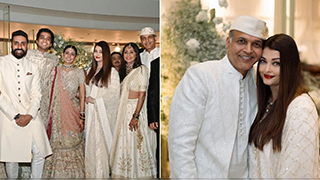 Aishwarya Rai and Abhishek Bachchan Dazzle in Matching Ivory Outfits at Ashutosh Gowariker's Son's Wedding!