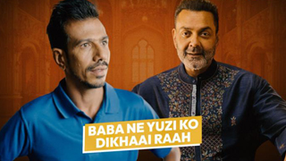 Cricketer Yuzvendra Chahal seeks Baba Nirala aka Bobby Deol's blessings to become an opening batsman in a hilarious crossover for Amazon MX Player's series - Aashram S3 Part 2!