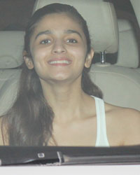 Alia Bhatt at Alia Varun and Sidharth Visit Karan Johar