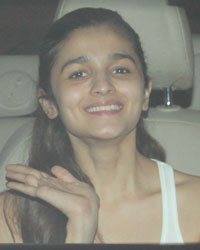 Alia Bhatt at Alia Varun and Sidharth Visit Karan Johar