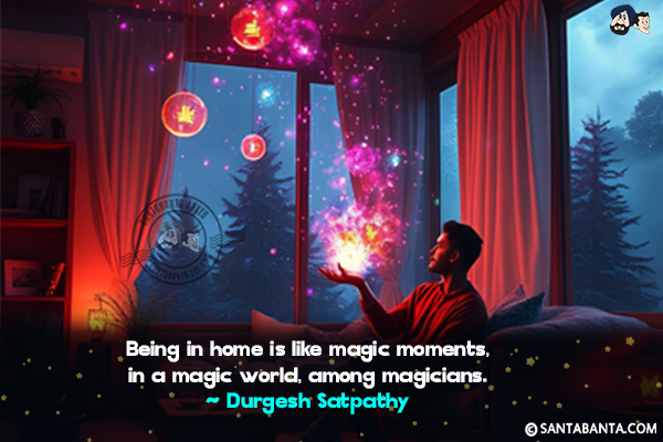 Being in home is like magic moments, in a magic world, among maigcians.