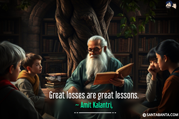 Great losses are great lessons.