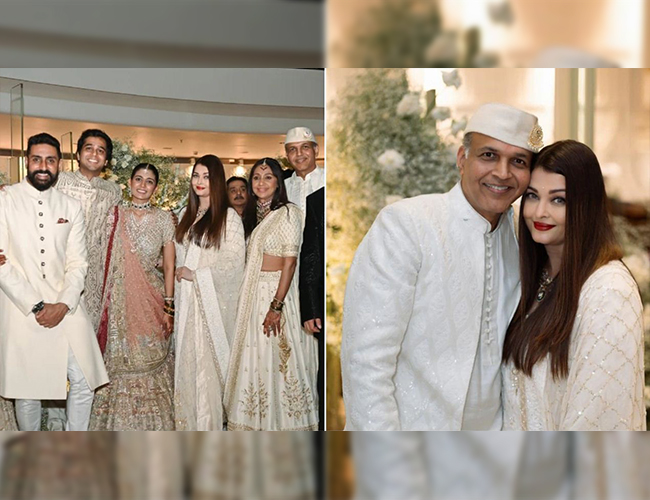 Aishwarya Rai and Abhishek Bachchan Dazzle in Matching Ivory Outfits at Ashutosh Gowariker's Son's Wedding!