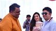 Bhushan Kumar and Divya Khosla Kumar attend the annual Saraswati Puja held by Anurag Basu