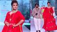 Seerat Kapoor Dazzles in Red Ghagra Choli at Hyderabad Times Fashion Week!