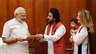 Adnan Sami and his family visit Honourable Prime Minister Narendra Modi