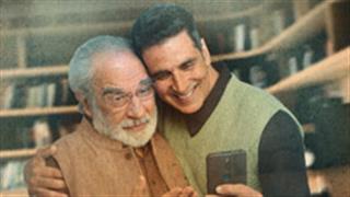 Akshay Kumar shares the first poster of his new project with Kulbhushan Kharbanda on the father son success story!