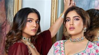 Bhumi Pednekar looks absolutely ravishing as she posses with sister, Samiksha Pednekar, both twinning in ethnic ensembles!