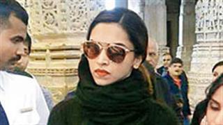 Deepika Padukone visits a Jain temple in Rajasthan