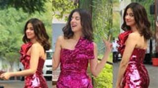 Divya Khosla Kumar looks like a pretty doll in a shimmery pink sequin dress