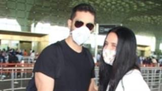 Neha Dhupia spotted on the airport with hubby Angad Bedi in a lovable gesture
