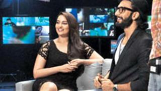 Sonakshi Sinha and Ranveer Singh on the couch