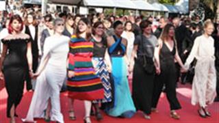 Rohena Gera on red carpet in Cannes with 81 women to protest against the gender gap