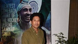 Cricketer Sachin Tendulkar attends screening of Hockey Legend's biopic Soorma!