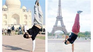 Salman Yusuff Khan goes upside down at two wonders of the world