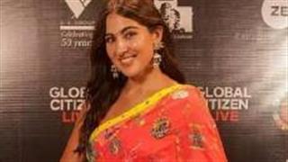 Netizens are mighty impressed as Sara Ali Khan dons a saree and speaks so well at the Global Citizen concert