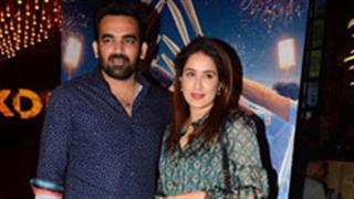 Zaheer Khan shares an adorable picture from last nights screening of The Zoya Factor and wishes the best of luck to the 'Lucky Charm of India'!