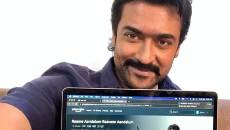 An overwhelmed Suriya watches his recently released movie, Raame Aandalum Ravane Aandalum, launched exclusively on Amazon Prime Video