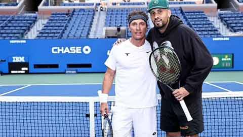 Hollywood Star Matthew Mcconaughey Swaps The Red Carpet For A Tennis Court With Nick Kyrgios Ahead Of The Us Open!