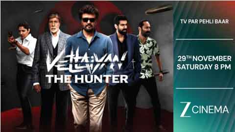 Zee Cinema brings the World Television Premiere of Vettaiyan, starring Rajinikanth and Amitabh Bachchan, on Saturday, 29th November at 8 PM!