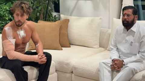 First Visuals Show Tiger Shroff Bandaged Across Arm and Chest as Maharashtra Deputy CM Eknath Shinde Visits Residence!