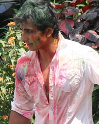 Sonu Sood at Sanjay Gupta Holi Celebrations 2014