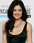 Actress and singer Lucy Hale arrives at the 40th American Music Awards in Los Angeles