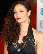 Actress Thandie Newton poses as she arrives for the British Academy of Film and Arts (BAFTA) awards ceremony at the Royal Opera House in London