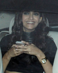 Sonam Kapoor at Bollywood Celebs at Karan Johar House