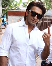 Ranveer Singh at Bollywood Stars Cast their Votes