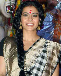 Kajol at Bollywood Stars Celebrate Durga Pooja