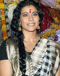 Kajol at Bollywood Stars Celebrate Durga Pooja