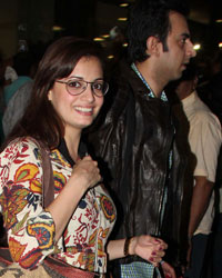 Diya Mirza at Celebs Arrive From IIFA 2013