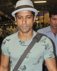 Farhan Akhtar at Celebs Leave for IIFA 2013