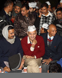 Arvind Kejriwal at Dharna by AAP Party