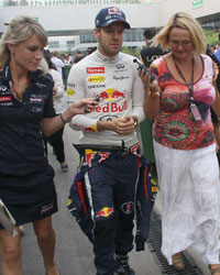 Sebastian vettel at Formula 1 Indian Grand Prix 2013