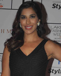 Sophie Choudry at Guests at LFW Winter Festive 2015