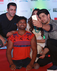 Salman Khan, Athiya Shetty and Sooraj Pancholi Salman Khan, Athiya Shetty and Sooraj Pancholi