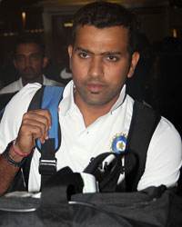 Rohit Sharma at Indian Cricket Team at Mumbai Airport