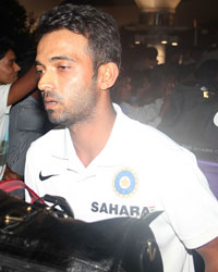 Ajinkya Rahane at Indian Cricket Team at Mumbai Airport