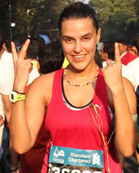 Neha Dhupia at Mumbai Marathon 2014