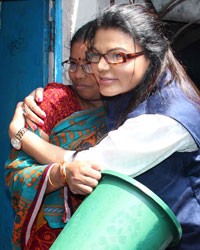 Rakhi Sawant at Rakhi Distributes Dustbins to Needy People