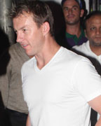 Brett Lee at Shahrukh and Suhana at Pizza Metro Pizza