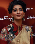 Sonam Kapoor unveiled her made-to-measure Ferragamo shoes at the Salvatore Ferragamo Boutique