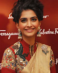Sonam Kapoor unveiled her made-to-measure Ferragamo shoes at the Salvatore Ferragamo Boutique
