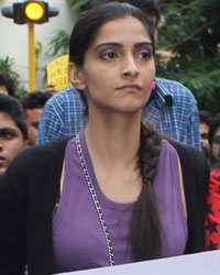 Sonam Kapoor at Sonam Protests Against Mumbai Rape