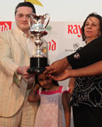 Gautam Singhania awarding the winners trophy to Ramcharan HPRC team