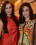 Evelyn Sharma and Amrita Puri at the LABEL store