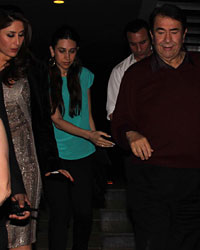Karena Kapoor, Saif Ali khan and Karisma Kapoor at Randhir Kapoor's birthday dinner