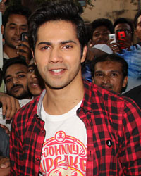 Varun Dhawan  promotes 'Main Tera Hero' at Gaeity galaxy theatre bandra